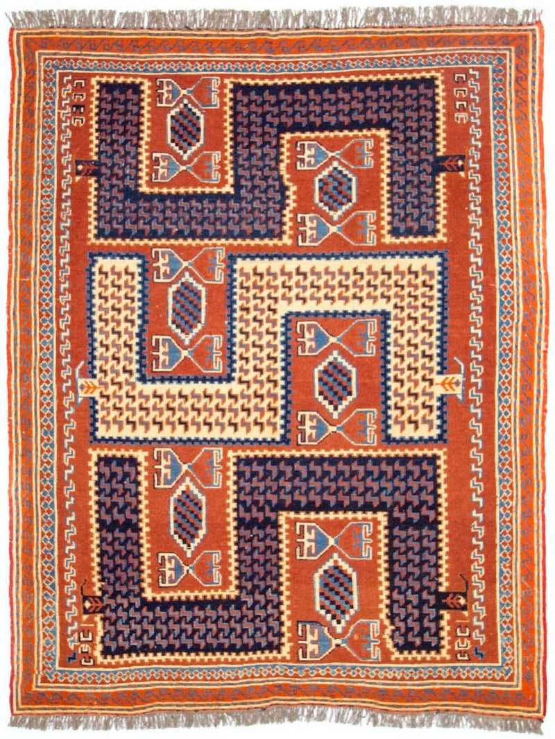 Kelim Carpet - orientalisk matta - 185 x 145 cm - flerfärgad