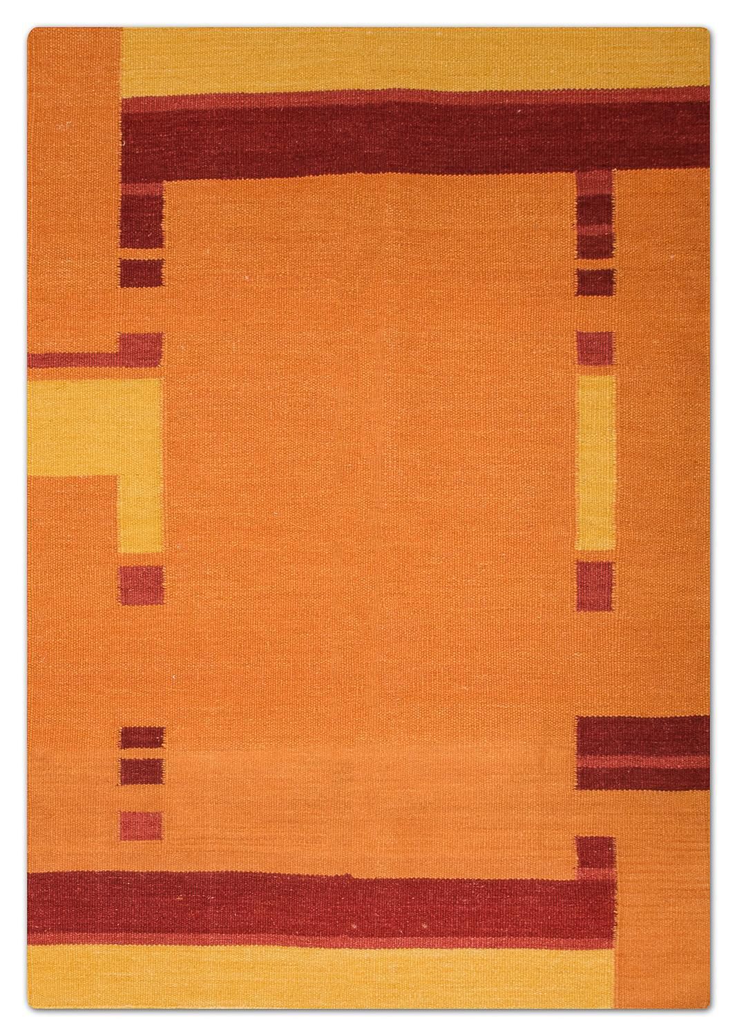Kelim matta - trendig - 205 x 145 cm - orange