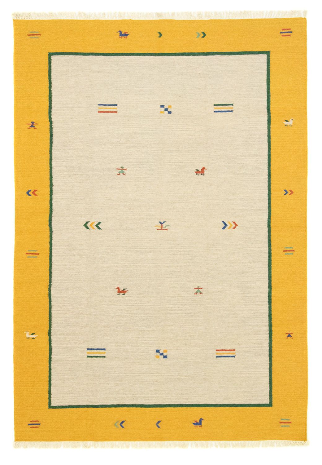 Kelim matta - trendig - 300 x 200 cm - beige