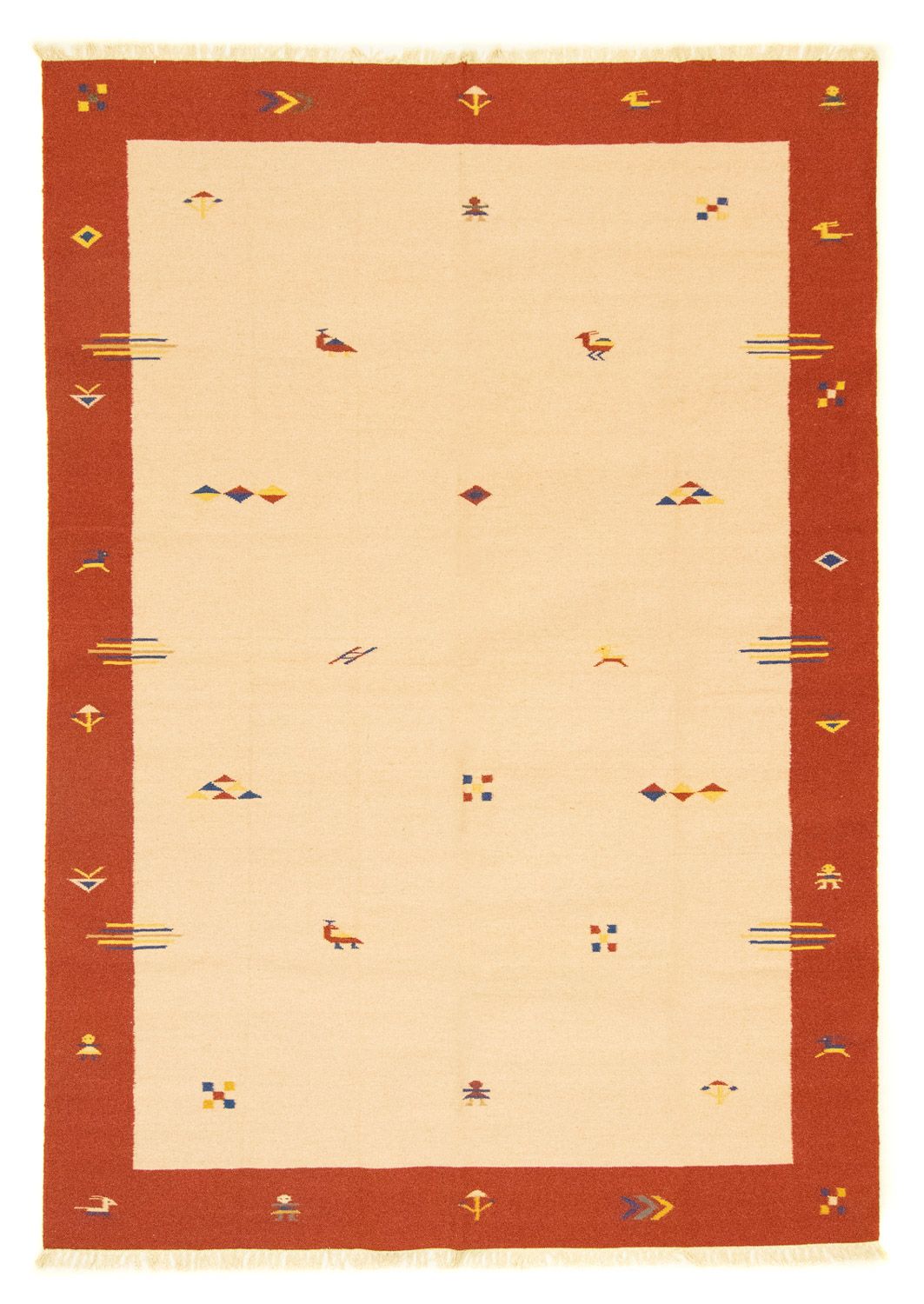 Kelim matta - trendig - 300 x 200 cm - beige
