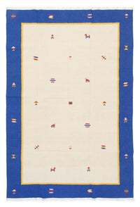 Kelim matta - trendig - 300 x 200 cm - beige