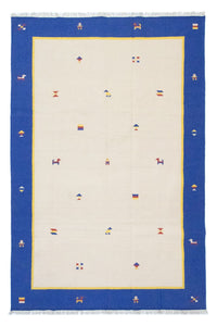 Kelim matta - trendig - 300 x 200 cm - beige