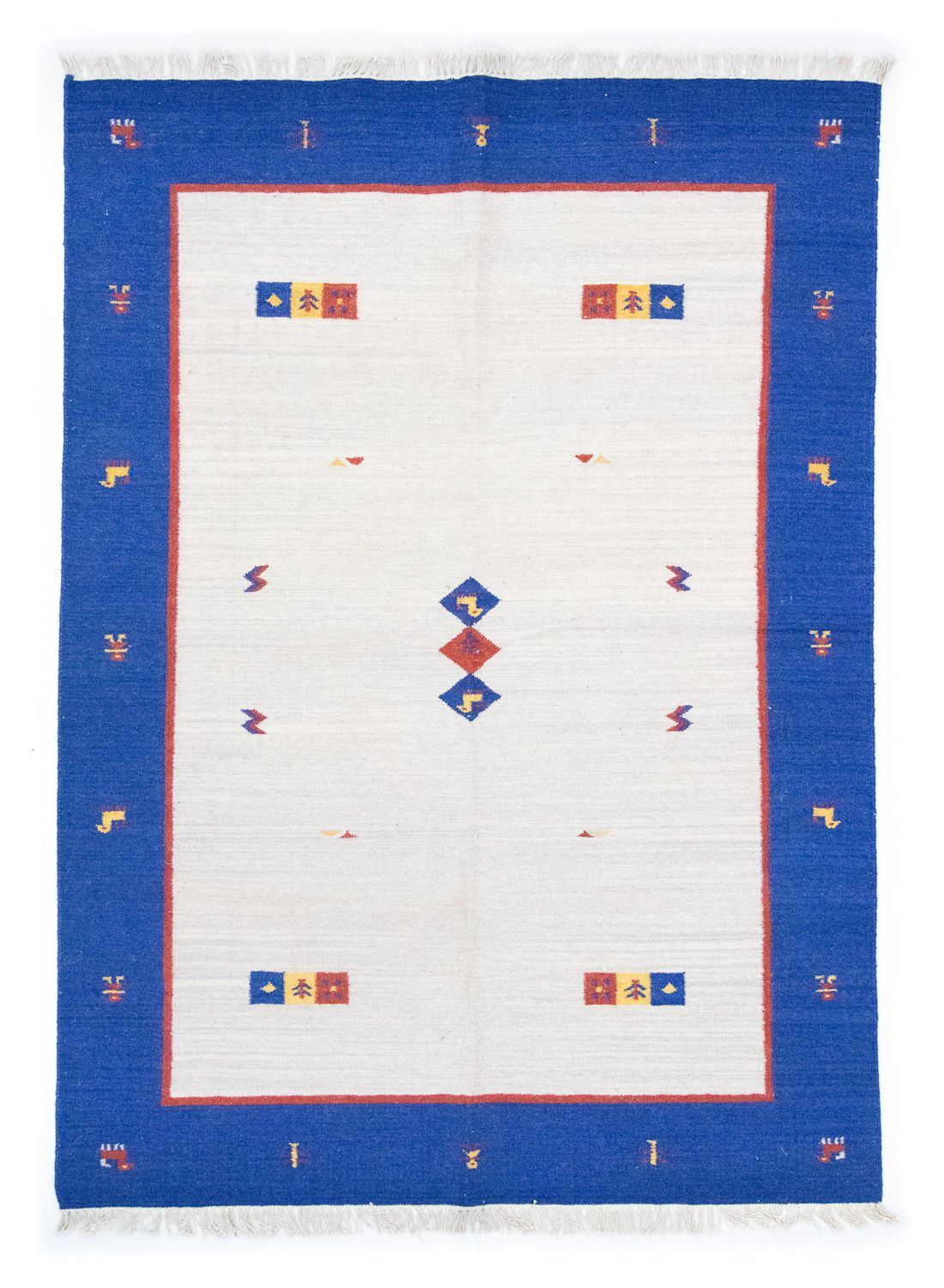 Kelim matta - trendig - 200 x 140 cm - beige