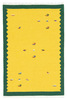 Kelim matta - trendig - 180 x 120 cm - gul