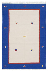 Kelim matta - trendig - 180 x 120 cm - beige