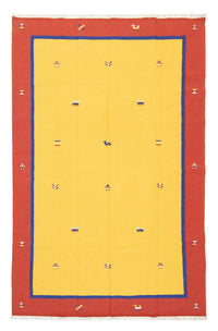 Kelim matta - trendig - 300 x 200 cm - gul