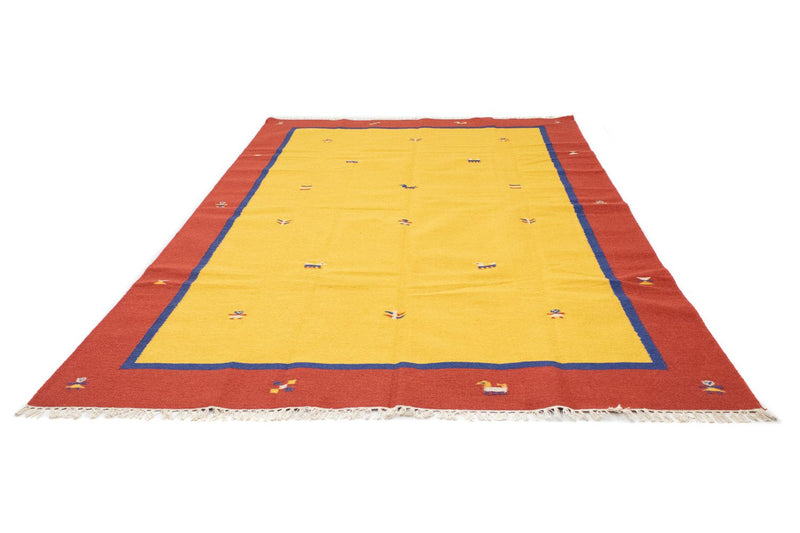 Kelim matta - trendig - 300 x 200 cm - gul