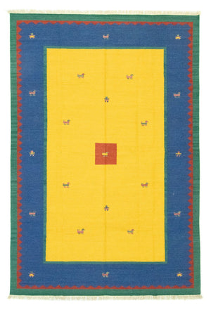 Kelim matta - trendig - 300 x 200 cm - gul