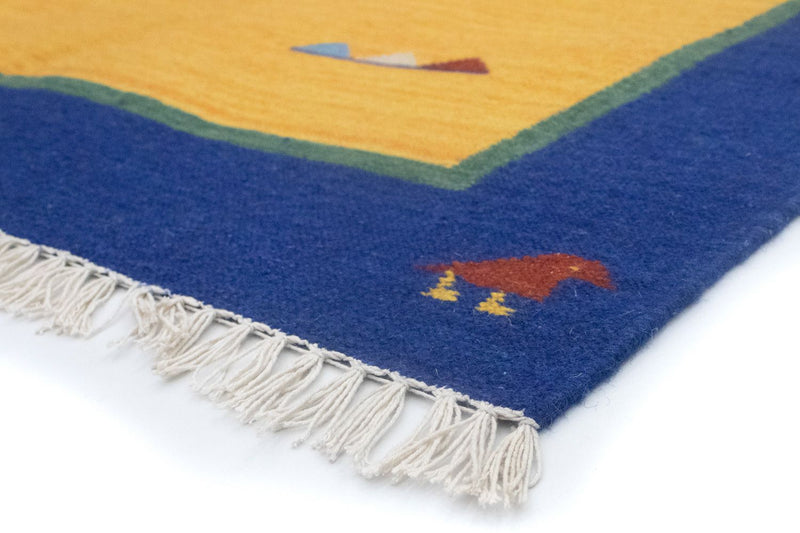 Kelim matta - trendig - 200 x 140 cm - gul