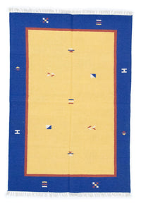 Kelim matta - trendig - 200 x 140 cm - gul