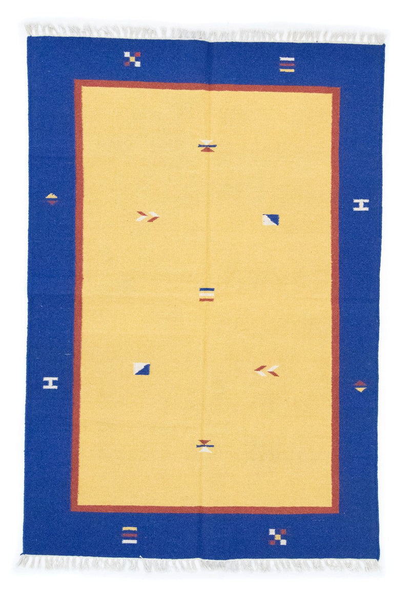 Kelim matta - trendig - 200 x 140 cm - gul