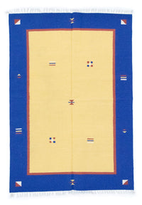 Kelim matta - trendig - 200 x 140 cm - gul