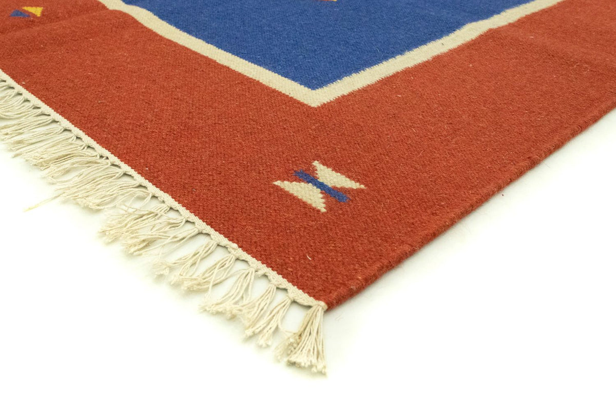 Kelim matta - trendig - 300 x 200 cm - blå