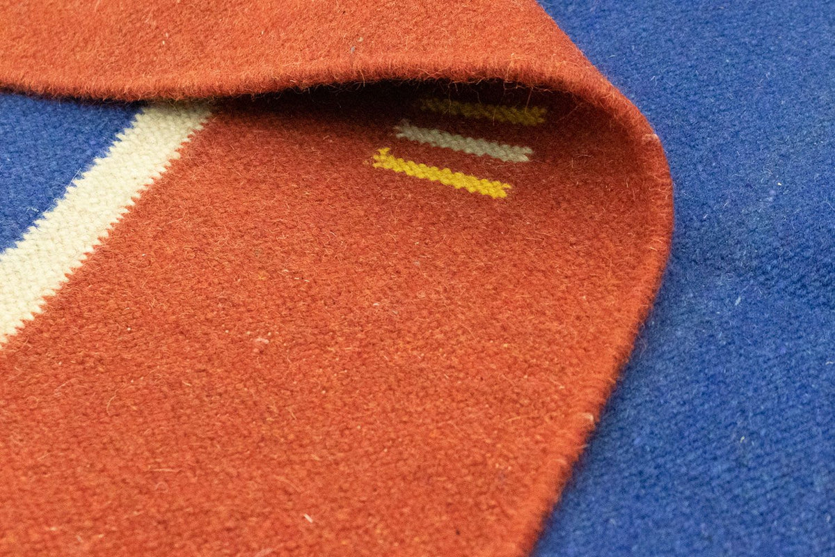 Kelim matta - trendig - 300 x 200 cm - blå