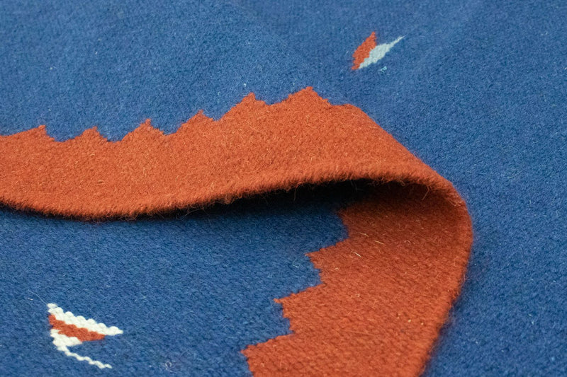 Kelim matta - trendig - 180 x 120 cm - blå