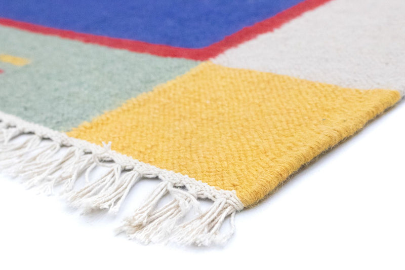 Kelim matta - trendig - 180 x 120 cm - blå