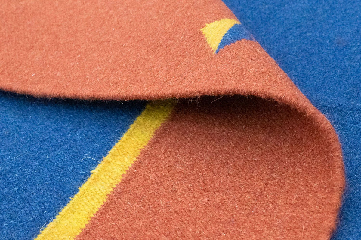 Kelim matta - trendig - 200 x 140 cm - blå