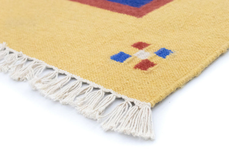 Kelim matta - trendig - 200 x 140 cm - blå