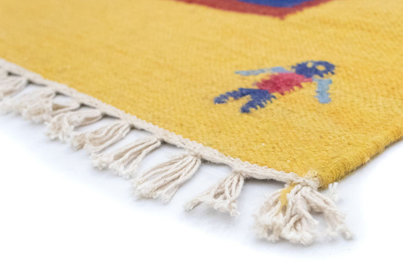 Kelim matta - trendig - 200 x 140 cm - blå