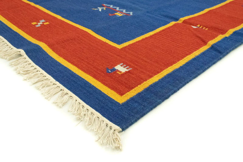 Kelim matta - trendig - 300 x 200 cm - blå