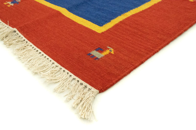 Kelim matta - trendig - 300 x 200 cm - blå