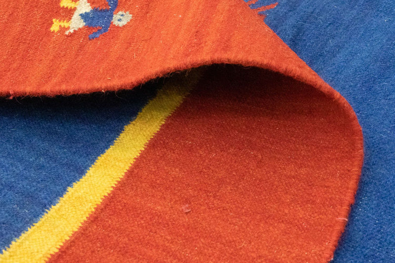 Kelim matta - trendig - 300 x 200 cm - blå