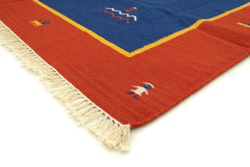 Kelim matta - trendig - 300 x 200 cm - blå