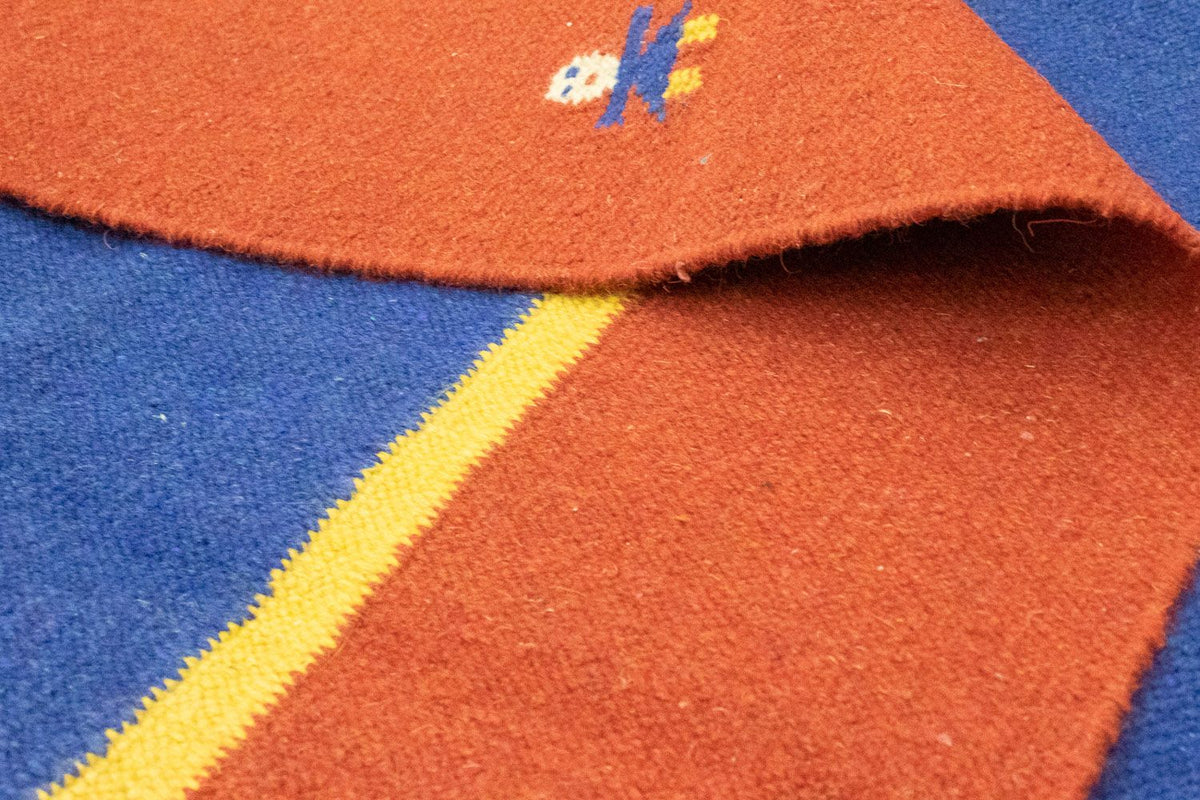 Kelim matta - trendig - 300 x 200 cm - blå