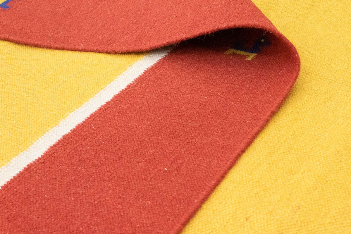 Kelim matta - trendig - 300 x 200 cm - gul