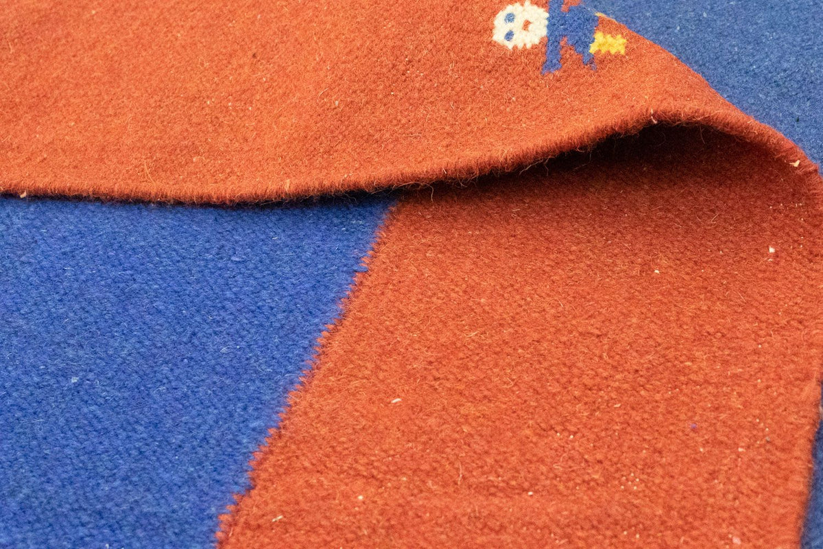 Kelim matta - trendig - 300 x 200 cm - blå