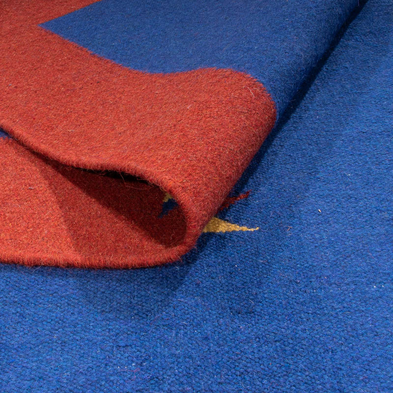 Kelim matta - trendig - 240 x 170 cm - mörkblå