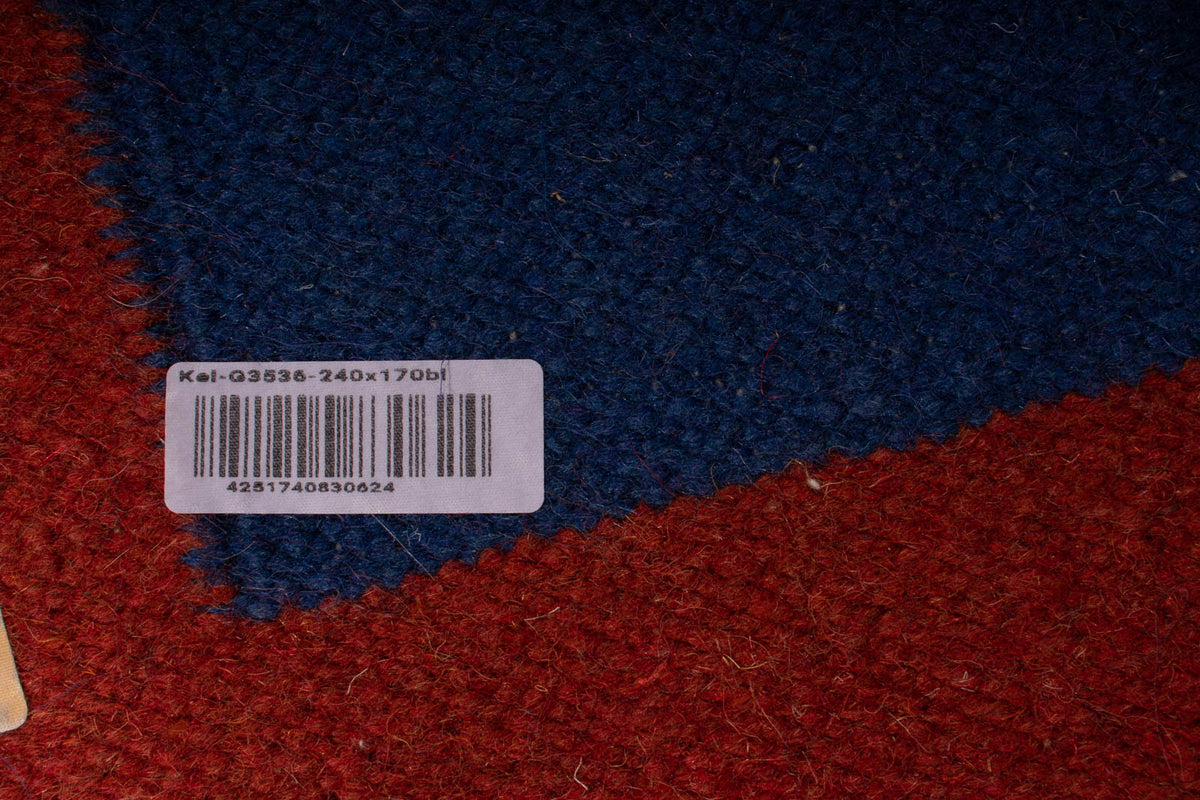 Kelim matta - trendig - 240 x 170 cm - mörkblå