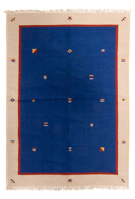 Kelim matta - trendig - 240 x 170 cm - mörkblå