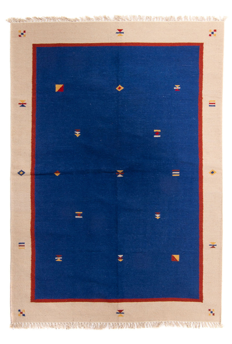 Kelim matta - trendig - 240 x 170 cm - mörkblå