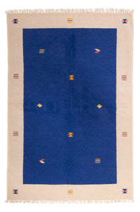 Kelim matta - trendig - 240 x 170 cm - mörkblå