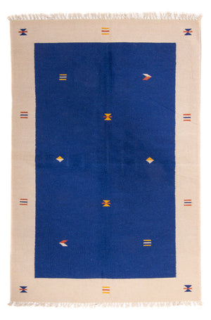 Kelim matta - trendig - 240 x 170 cm - mörkblå