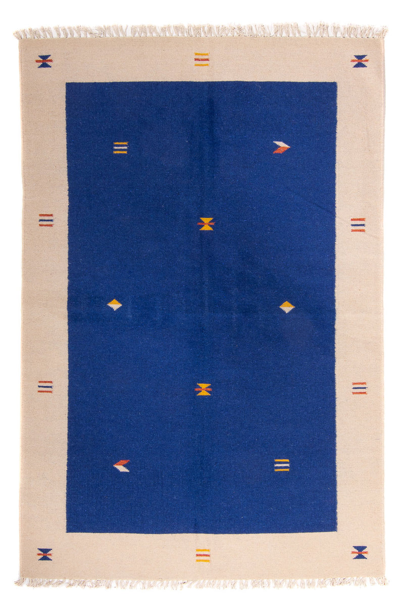 Kelim matta - trendig - 240 x 170 cm - mörkblå