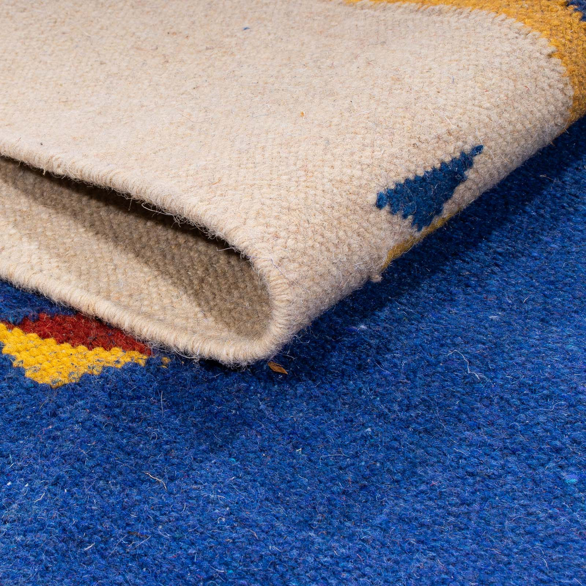 Kelim matta - trendig - 240 x 170 cm - mörkblå