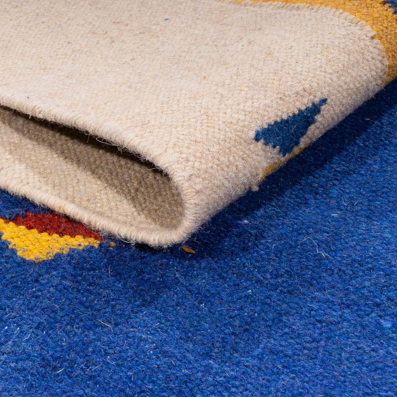 Kelim matta - trendig - 240 x 170 cm - mörkblå