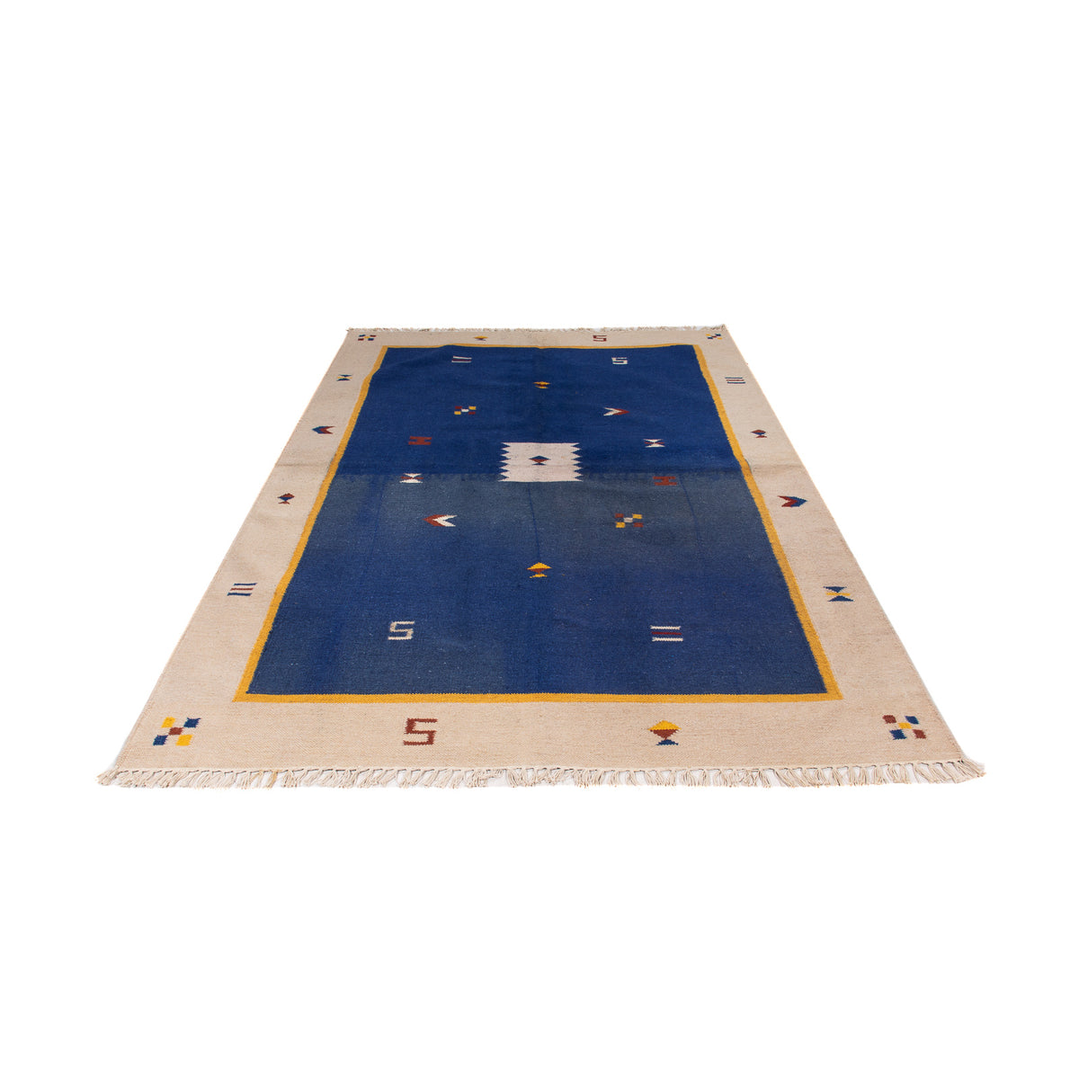 Kelim matta - trendig - 240 x 170 cm - mörkblå