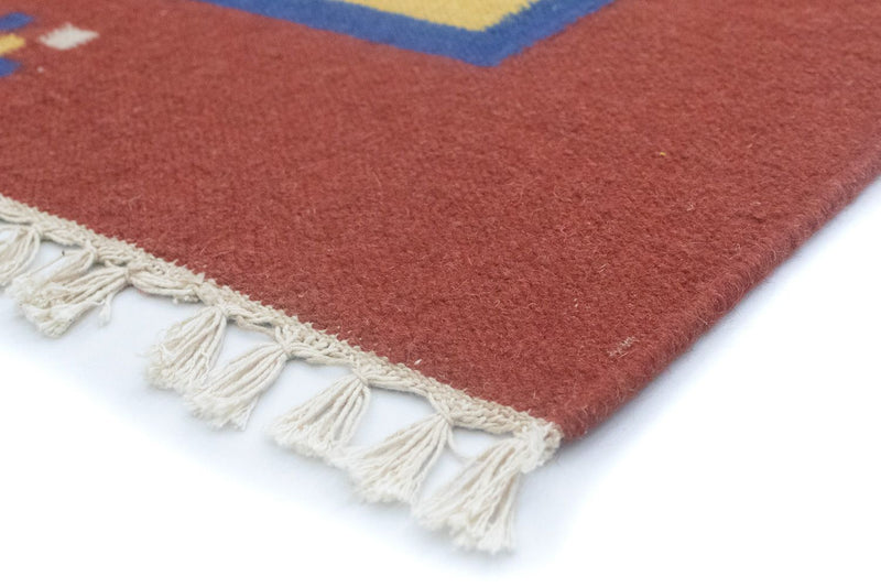 Kelim matta - trendig - 200 x 140 cm - gul