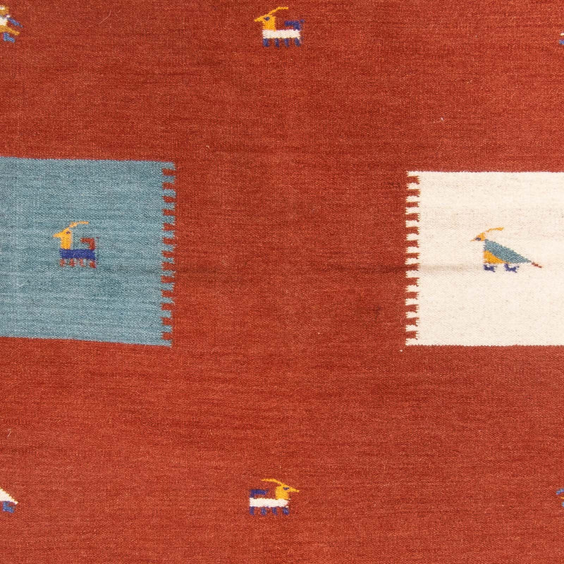 Kelim matta - trendig - 240 x 170 cm - mörkröd