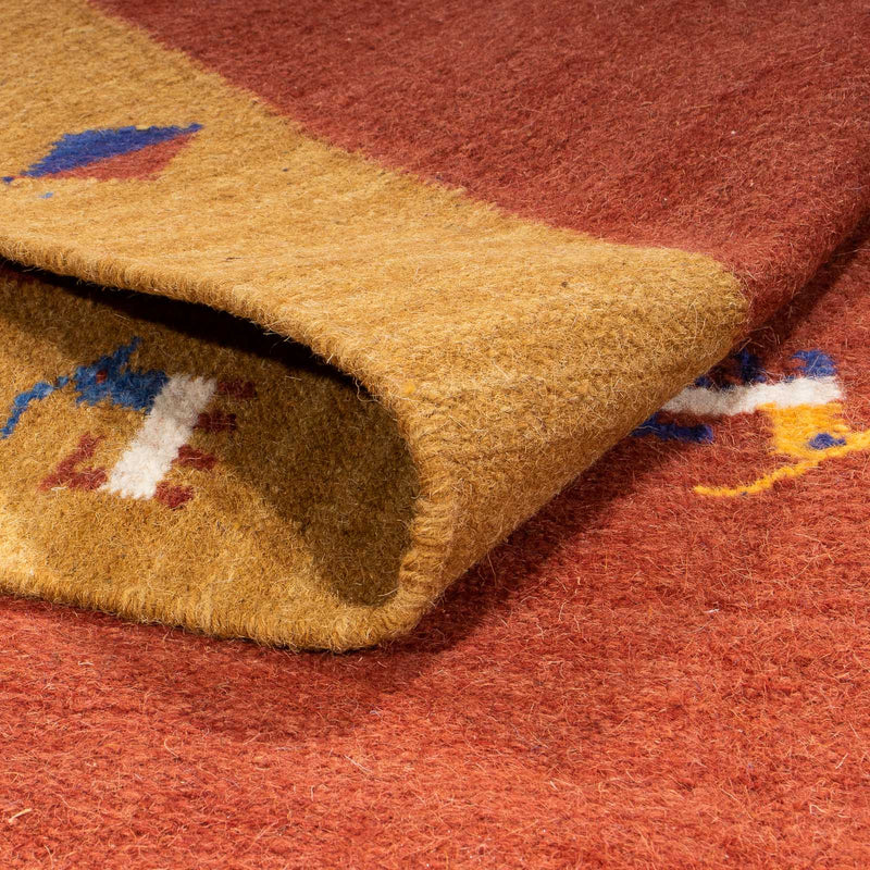 Kelim matta - trendig - 240 x 170 cm - mörkröd