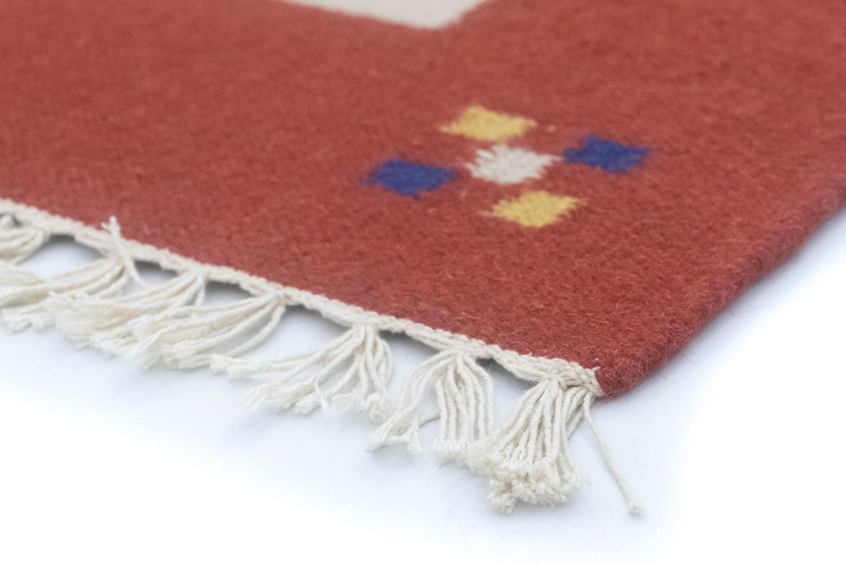 Kelim matta - trendig - 200 x 140 cm - gul