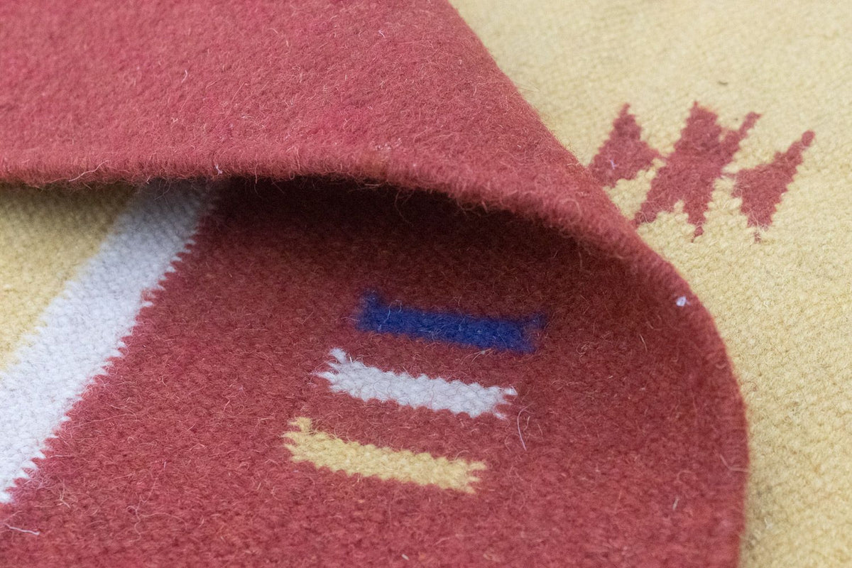 Kelim matta - trendig - 200 x 140 cm - gul