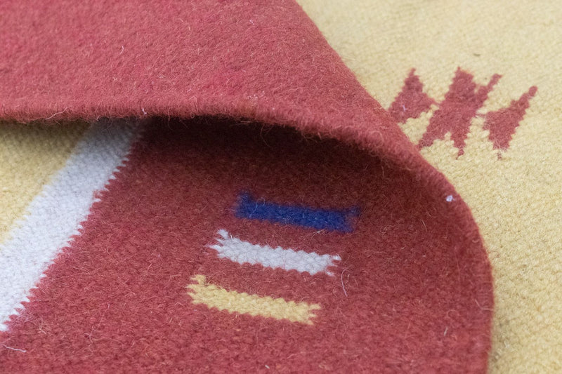 Kelim matta - trendig - 200 x 140 cm - gul