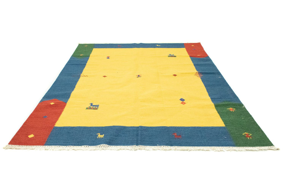 Kelim matta - trendig - 300 x 200 cm - gul