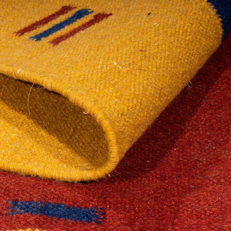 Kelim matta - trendig - 240 x 170 cm - mörkröd