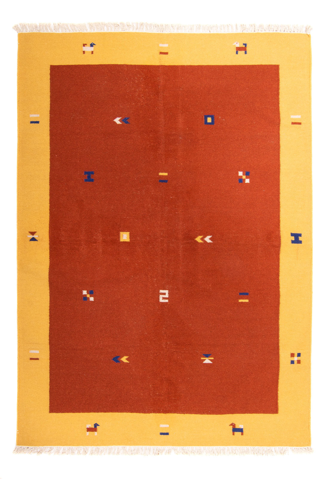 Kelim matta - trendig - 240 x 170 cm - mörkröd