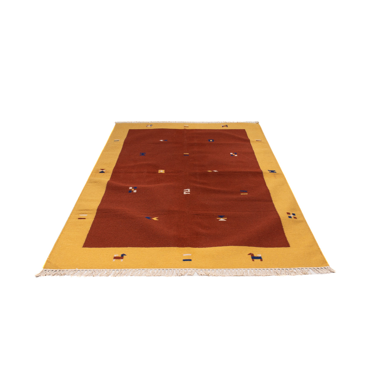 Kelim matta - trendig - 240 x 170 cm - mörkröd